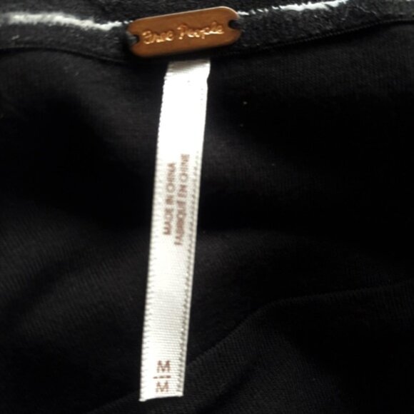 Free People Black Velour Dress Metallic Silver Strapless Sweetheart Pockets M - Picture 5 of 7